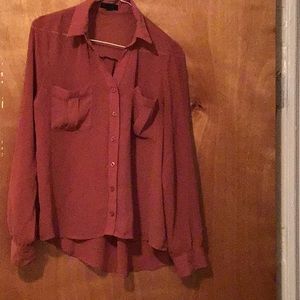 Rust color sheer blouse